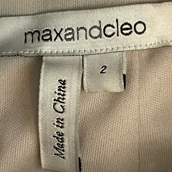 Max & Cleo Cream Black Satin Dress Size 2 - Picture 10 of 15